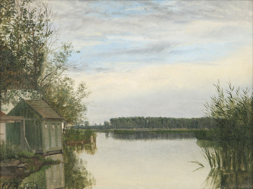 Scenery from a lake., 1895, Carl Frederic Aagaard