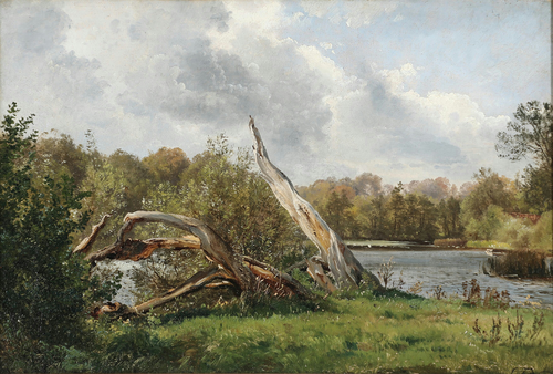 Old willows at a lake., 1873, Carl Frederic Aagaard