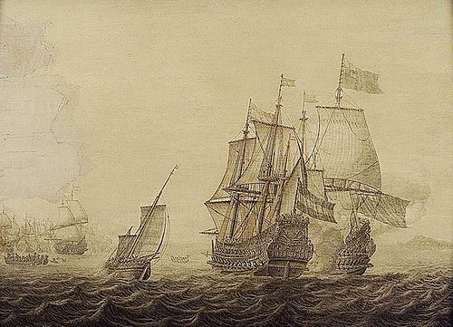 Action between Dutch and English Ships, 1650, Heerman Witmont
