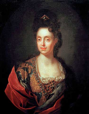 Portrait of Anna Maria Luisa de'Medici, electress of the Palatine, 1700, Jan Frans van Douven