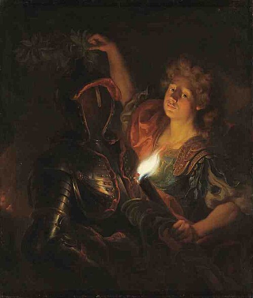 Warrior with torch and wreath, 1705, Jan Frans van Douven