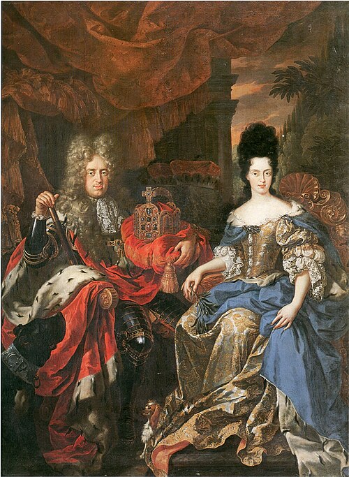 Double portrait of Johann Wilhelm von der Pfalz and Anna Maria Luisa de' Medici, 1800, Jan Frans van Douven