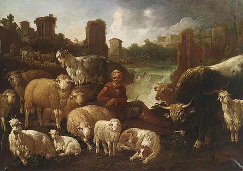 Hirten und ihre Herde, 1736, Domenico Brandi