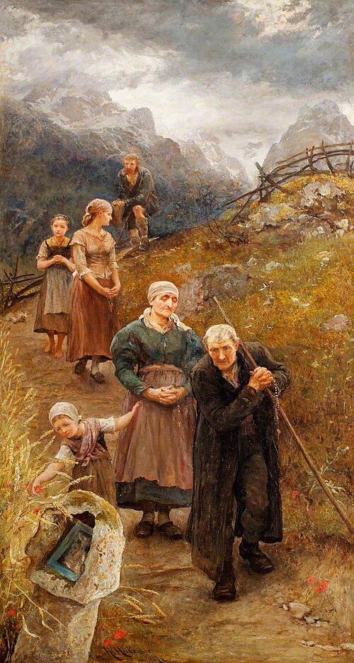 Der Bittgang (The Prayer Walk), 1877, Hubert von Herkomer