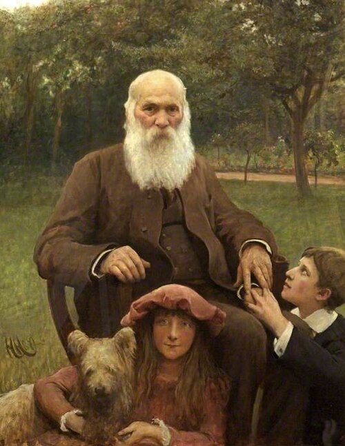 Lorenz Herkomer (1825–1888), Siegfried (1874–1939), and Elsa (1877–1938), 1887, Hubert von Herkomer