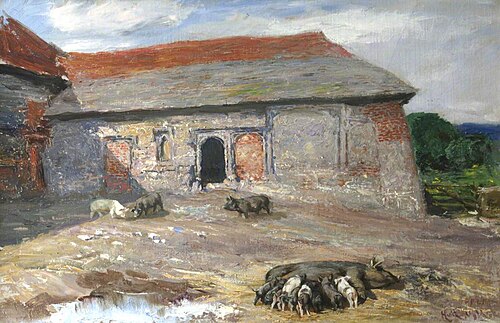 Farmyard, 1912, Hubert von Herkomer