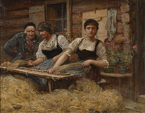 Hackling Flax, 1881, Hubert von Herkomer