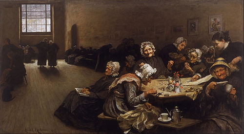 Eventide- A Scene at the Westminster Union, 1878, Hubert von Herkomer