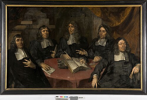 Five regents of the Tuchthuis (house of correction) in Middelburg, 1683, Pieter Borsseler