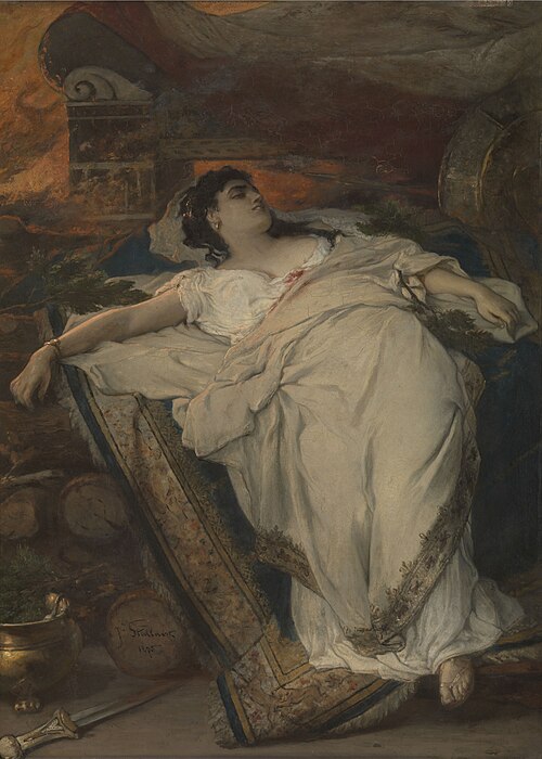 Polyxène immolée sur le bûcher d'Achille, 1875, Joseph Stallaert