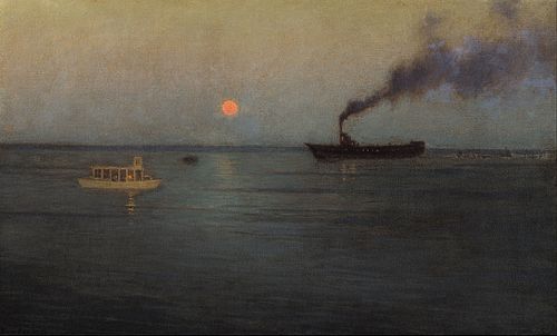 Rosy Moon Off Charleston Harbor, 1912, Lovell Birge Harrison