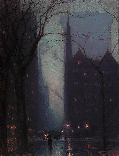 Fifth Avenue at Twilight, 1910, Lovell Birge Harrison