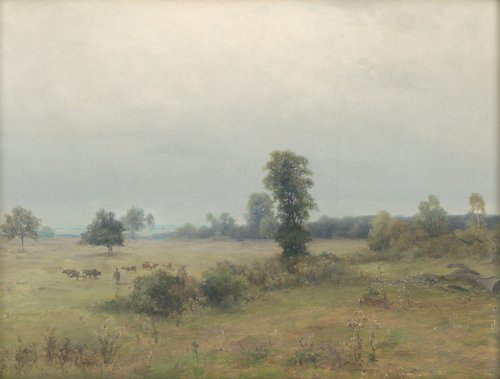 Krajina s pasúcimi sa kravami, 1897, Lajos Csordák