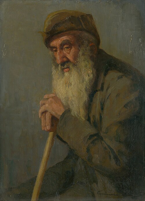 Study of a Seated Old Man, 1890, Lajos Csordák