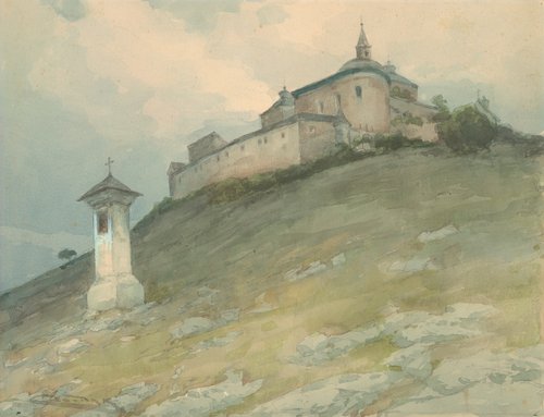 Pohľad na hrad Krásnu Hôrku, 1925, Lajos Csordák
