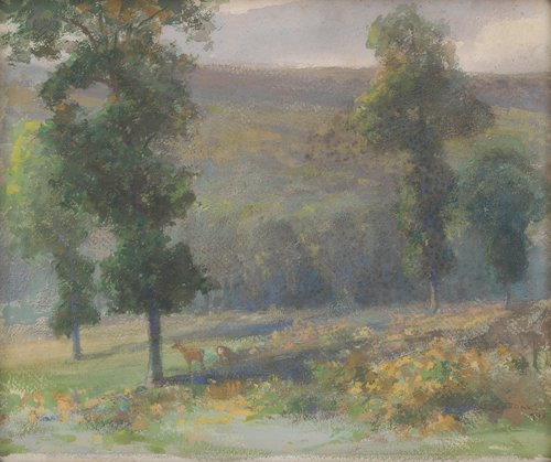 Lesík so srnami, 1905, Lajos Csordák