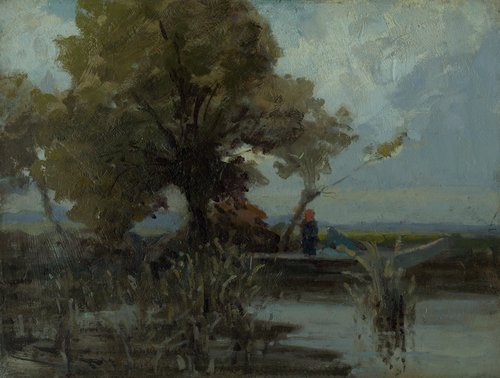 Košatý strom pri jazere, 1900, Lajos Csordák