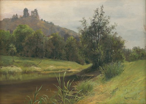 Močarina pod Slaneckým hradom, 1896, Lajos Csordák