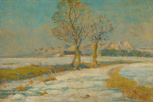 Zimná krajina pod Tatrami, 1909, Lajos Csordák