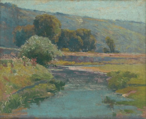 Krajina s rozvodneným potokom, 1917, Lajos Csordák