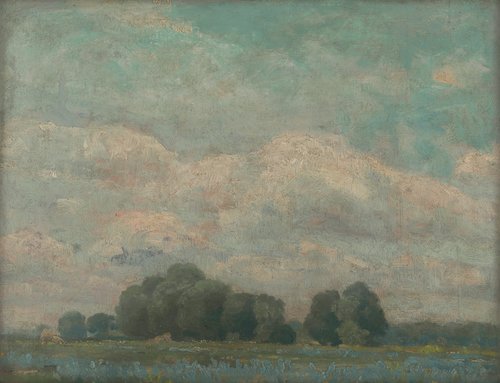 Lúka s košatými stromami, 1912, Lajos Csordák