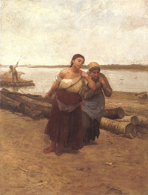 Barge Haulers, 1885, Lajos Deak Ebner