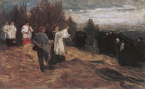 Funeral of László Paál, 1879, Lajos Deak Ebner