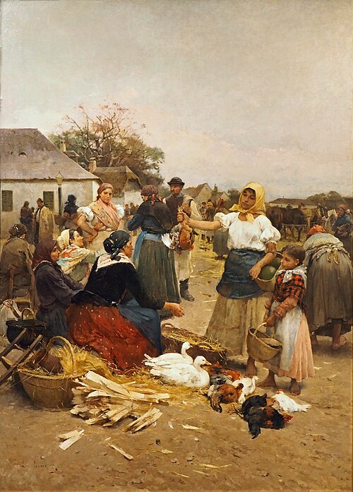 Poultry Market, 1885, Lajos Deak Ebner