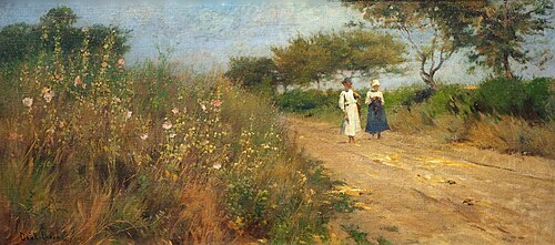 Weg der wilden Malven, 1880, Lajos Deak Ebner