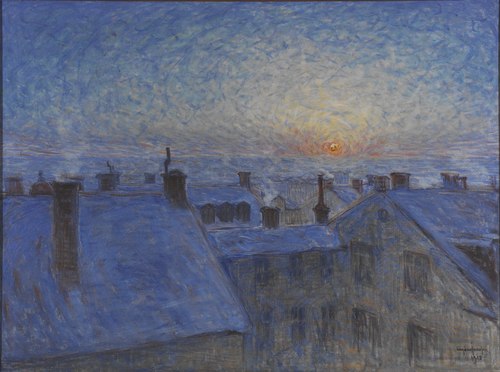Sunrise over the Rooftops. Motif from Stockholm, 1903, Eugène Jansson