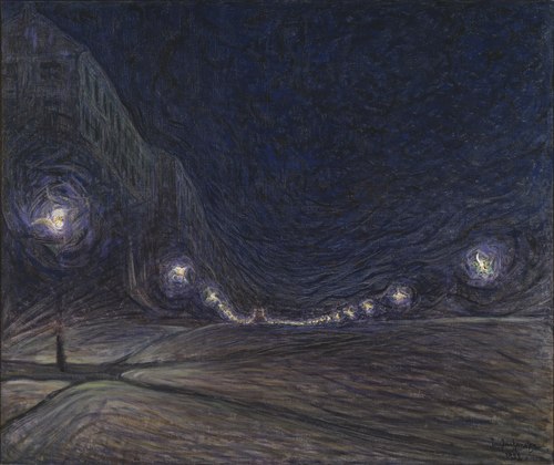 Hornsgatan by Night, 1902, Eugène Jansson