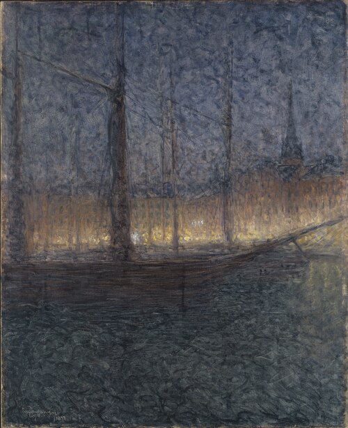 Evening in Kornhamnstorg, Stockholm, 1897, Eugène Jansson