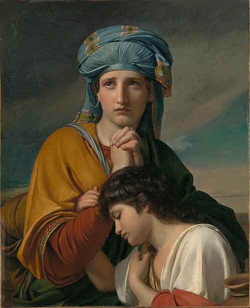 Hagar in de woestijn, 1819, François-Joseph Navez