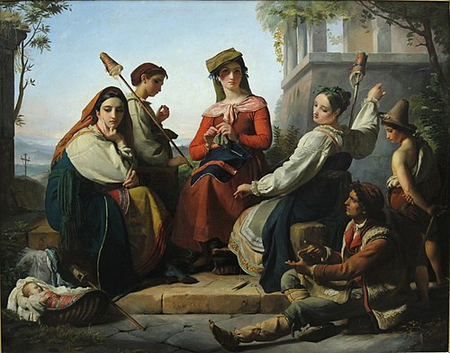 Women Spinning in Fondi, 1845, François-Joseph Navez