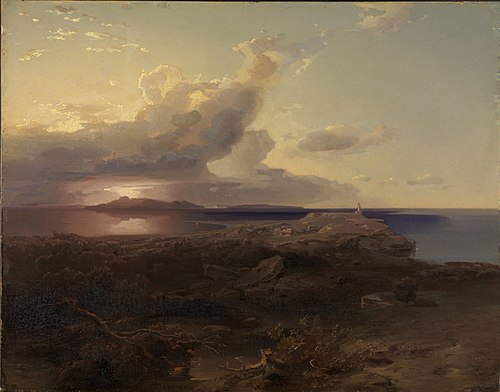 Die Insel Ägina mit den Ruinen des Hekatetempels, 1845, Carl Rottmann