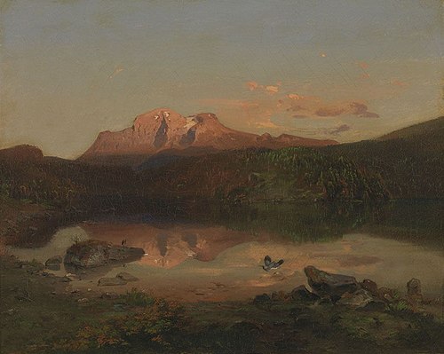 Der Hohe Göll bei Alpenglühen, 1845, Carl Rottmann