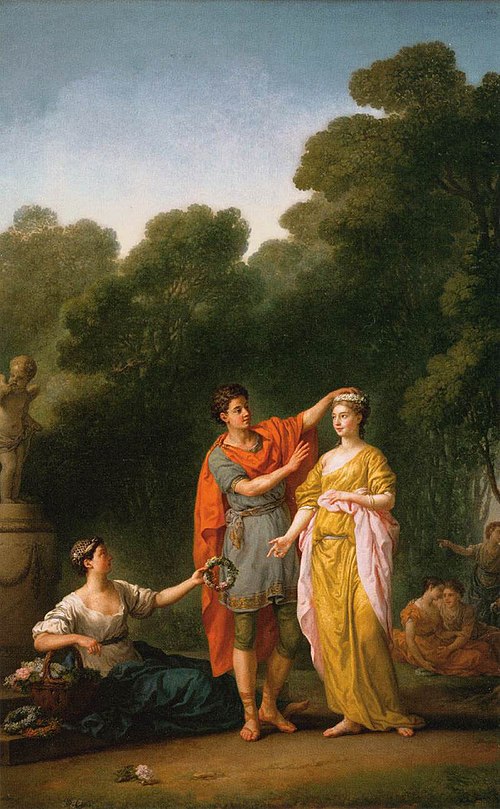 Amant couronnant sa maitresse, 1773, Joseph-Marie Vien