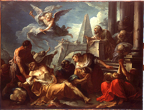 David se résigne à la volonté du Seigneur qui a frappé son royaume de la peste, 1743, Joseph-Marie Vien