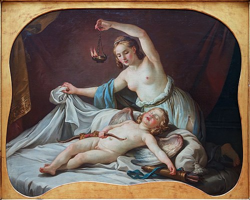 Psyché reconnaissant l'amour endormi, 1761, Joseph-Marie Vien