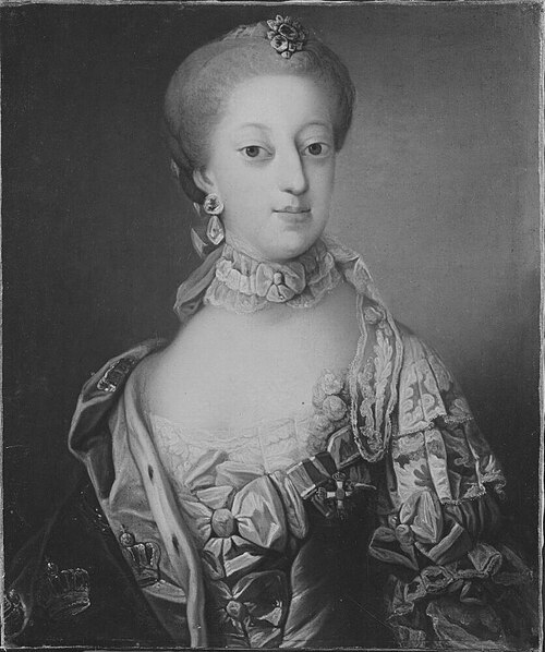Sofia Magdalena (1746-1813), prinsessa av Danmark, drottning av Sverige, gift med Gustav III av Sver, 1765, Carl Gustaf Pilo