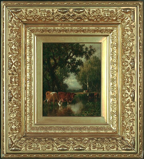 Cows Drinking at a Pool, 1886, William Hart