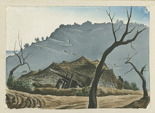 MEDIUM GUN POSITION BEFORE SAN VITO CHIETINO ITALY, 1944, Lawren Phillips Harris
