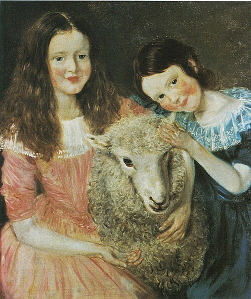 Cathinca and Anna Elisabeth Glückstad, 1844, Mathias Stoltenberg