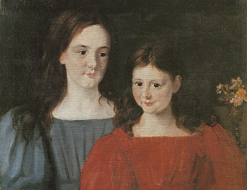 Maleri av søstrene Debes, 1834, Mathias Stoltenberg