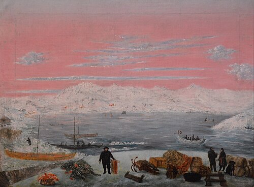 Udsigt til Vaagöen i Districtet Lofoten, 1837, Mathias Stoltenberg