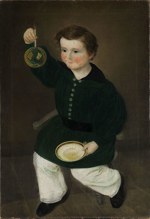 Gutt med såpeboble. Portrett av Gustav Antonio Gjessing som barn, 1841, Mathias Stoltenberg