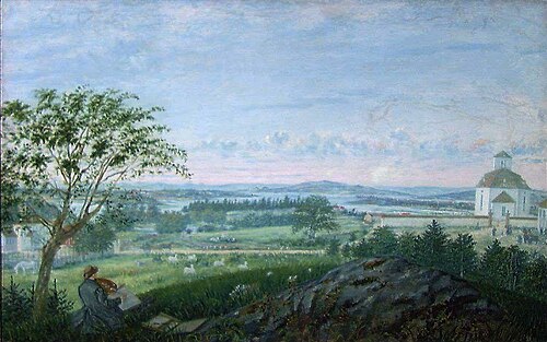 View towards the Church at Vang, 1863, Mathias Stoltenberg