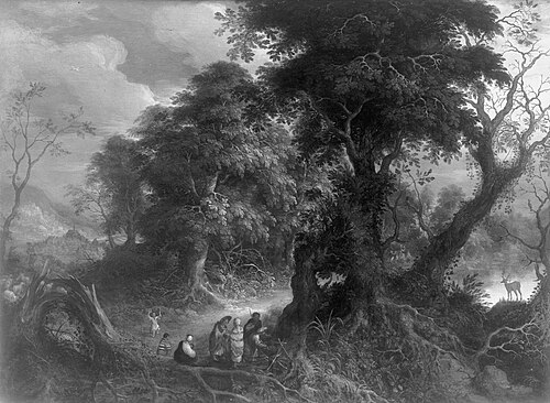 The rest in the deciduous forest, , Abraham Govaerts