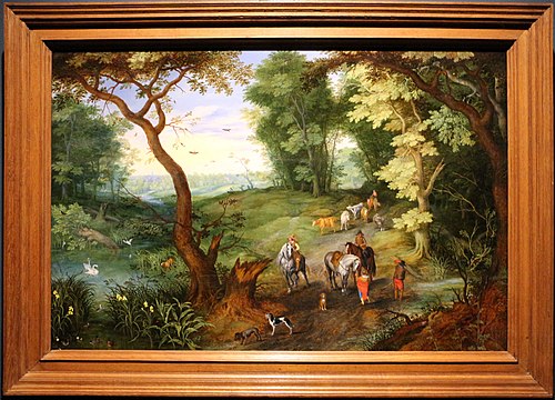 Landscape with Horsemen and Animals, 1620, Abraham Govaerts