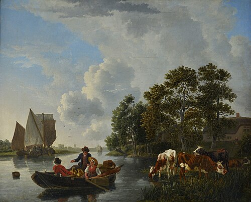 Riviergezicht bij Dordrecht in de zogenaamde Pelser, , Leendert de Koningh